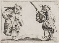 KG 10850
<br/>
Twee dansers, een met een luit ("Capricci")
<br/>
<em>Callot, Jacques (1592 - 1635)</em>